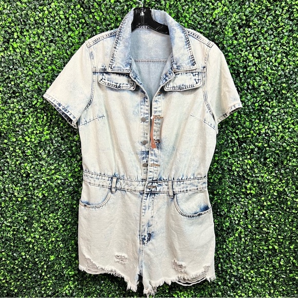 SHEIN SXY | Denim Romper - Picture 6 of 9